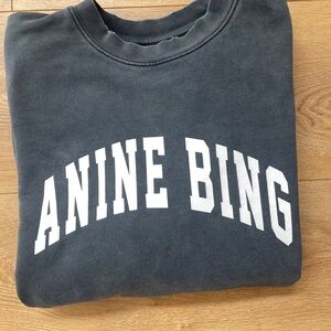 Anine Bing Oversized Sweatshirt - XS, grey/washed black